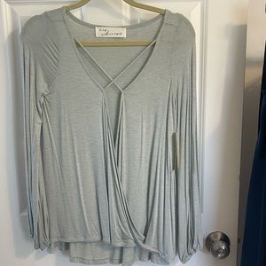 Women’s sage green long sleeve blouse